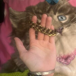 Gold Tone Chunky Link Bracelet